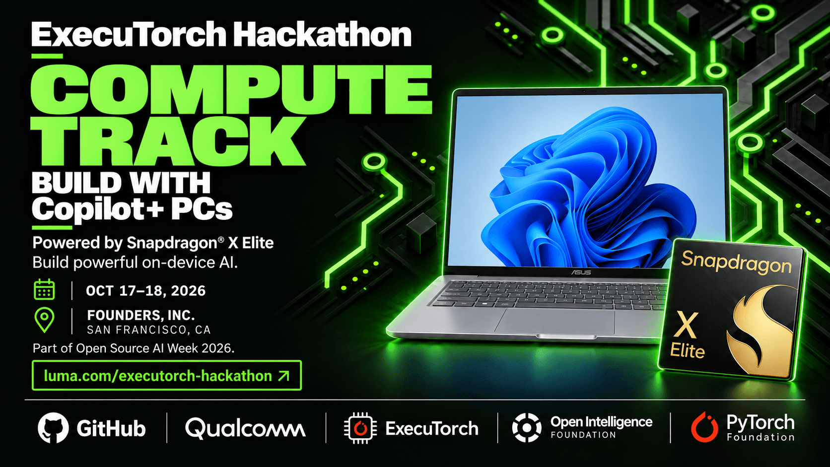 ExecuTorch Hackathon — Compute Track event banner