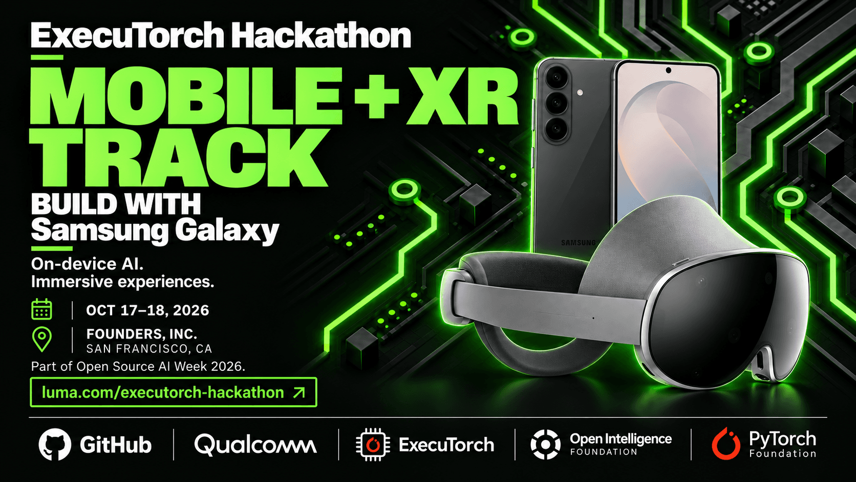 ExecuTorch Hackathon — Mobile & XR Track event banner